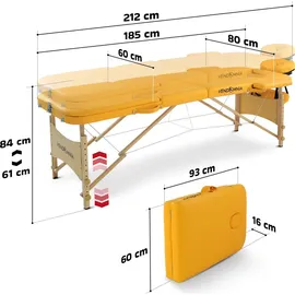 Vendomnia Mobile Massageliege Massagetisch 2 3 Zonen klappbar Tasche Holz Alu - rosa