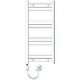 luxebath Elektrischer Badheizkörper mit Heizstab 300W 400x800 mm Weiß gebogen mit Seitenanschluss