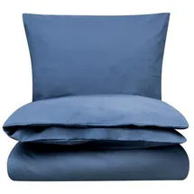 Mela Perkal Bettwäsche Set Style MAJULI in blau | Gr.: 135 x 200 + 80 x 80 cm