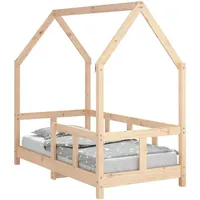 vidaXL Kinderbett Hausbett 70 x 140 cm Kiefer massiv braun
