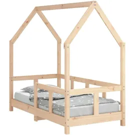 vidaXL Kinderbett Hausbett 70 x 140 cm Kiefer massiv braun