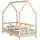 vidaXL Kinderbett Hausbett 70 x 140 cm Kiefer massiv braun