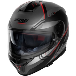 Nolan N80-8 Astute N-Com, Integralhelm - Matt Grau/Schwarz/Rot - M