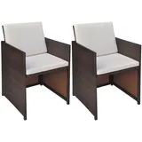 vidaXL Gartenstühle 56 x 56 x 85 cm braun 2 St.