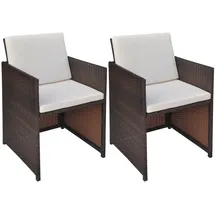 vidaXL Gartenstühle 56 x 56 x 85 cm braun 2 St.