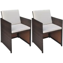 vidaXL Gartenstühle 56 x 56 x 85 cm braun 2 St.