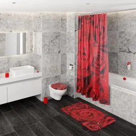 Sanilo Duschvorhang Rosen 180 x 200 cm rot