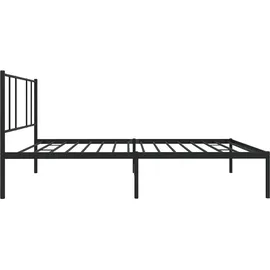 vidaXL Bettgestell mit Kopfteil Metall Schwarz 75x190 cm - Schwarz