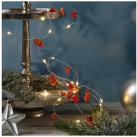 MARELIDA LED-Lichterkette Geschenke 20 LED Timer Silberdraht Weihnachtsdeko rot, 20-flammig rot