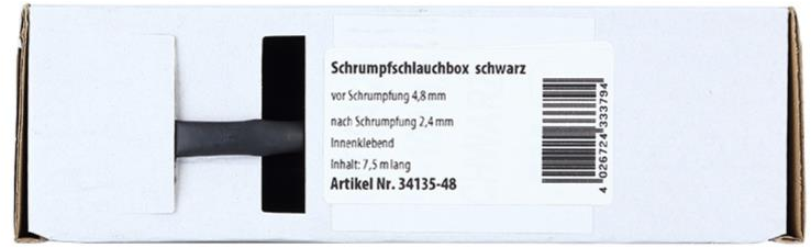  Schrumpfschlauch mit Innenkleber schwarz Ø4,8 mm/ 7,5 m 