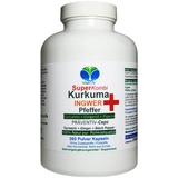 Curcuma KURKUMA + INGWER + PFEFFER SuperKombi 360 Kapseln CURCUMIN & GINGEROL & PIPERIN - NATUR PUR - OHNE ZUSATZSTOFFE. 27090-360