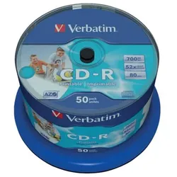 Verbatim CD Rohling 80Min 700M bedruckb 50 Stück Spind