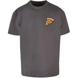 T-Shirt MERCHCODE "Merchcode Herren Pizza Comic Heavy Oversized Tee", Herren, Gr. 4XL, grau (magnet), 100% Baumwolle, bedruckt, casual, oversize, Rundhals, Kurzarm, Shirts