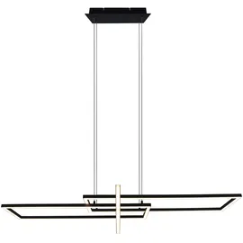 Trio LED Design Decken Pendel Lampe schwarz matt Wohn Ess Zimmer Beleuchtung Höhenverstellbar Hänge Leuchte dimmbar über Lichtschalter