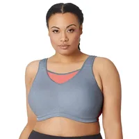 GLAMORISE Elite Sport-Bustier mit bestem Halt - Grau/Koralle Unterwäsche Damen