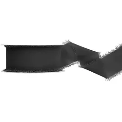PartyDeco Chiffonband 4cm x 10m weich fließend - Stoffband zum Dekorieren Nähen Dekoband Hochzeitsdeko Tischdeko Schleifenband Geschenkband Schwarz