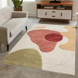 carpet city Teppich Kurzflor Multi - 140x200 cm - Moderne Wohnzimmer-Teppiche Abstraktes Muster mit 3D-Optik - Flachflor Bodenbelag Deko Schlafzimmer, Esszimmer