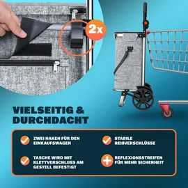 monzana 3in1 Einkaufstrolley grau 56 L