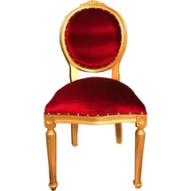 Casa Padrino Barock Medaillon Luxus Esszimmer Stuhl Bordeaux/Gold