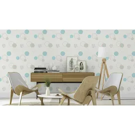 Rasch Textil Vliestapete 475913 53 cm x 10 m 300 g türkis/beige