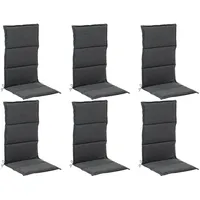 GO-DE Stuhlauflagen Hochlehner 6er Set WAKA, Anthrazit - Hochlehner