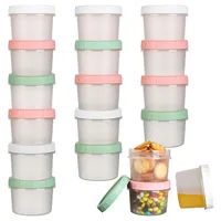 VINATO 18Pcs Frischhaltedosen Mit Deckel 200ml Kleine Dosen Mit Deckel Plastik Gefrierdosen Klein Brei Einfrieren Behälter Meal Prep Plastik 200ml Wiederverwendbare Lebensmittelbehälter