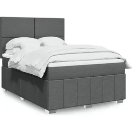 vidaXL Boxspringbett 140 x 200 cm Dunkelgrau