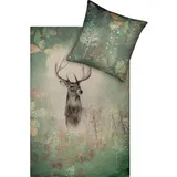 Estella Bettwäsche Wilbur moos 155x220+80x80 cm (80x80 cm))