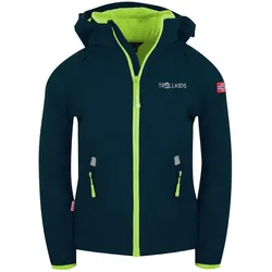 Kinder Softshelljacke Rondane Wasserabweisend Marineblau / Limette Gr. 116 - 6 Jahre