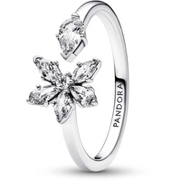 PANDORA Timeless Funkelndes Herbarium Cluster Offener Ring aus Sterling Silber mit Cubic Zirkonia Timeless Collection, Größe 52,