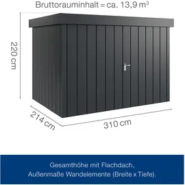 Hörmann Metall-Gerätehaus 310 x 214 cm Anthrazitgrau