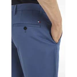 Tommy Hilfiger Chinoshorts "BROOKLYN SHORT 1985", Herren, Gr. 38, N-Gr, blau (aegean sea), Stoff, Obermaterial: 97% Baumwolle, 3% Elasthan, unifarben, Basic, normal kniefrei, Hosen, in klassischem Design