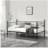 [en.casa]® [en.casa] Metallbett Granada 90x200 cm Schwarz