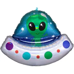 UFO Folienballon mit Alien 71cm