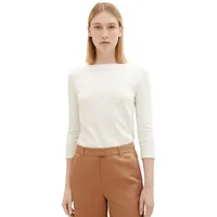 Tom Tailor Damen Basic SLUB Regular Fit Weiß XXL