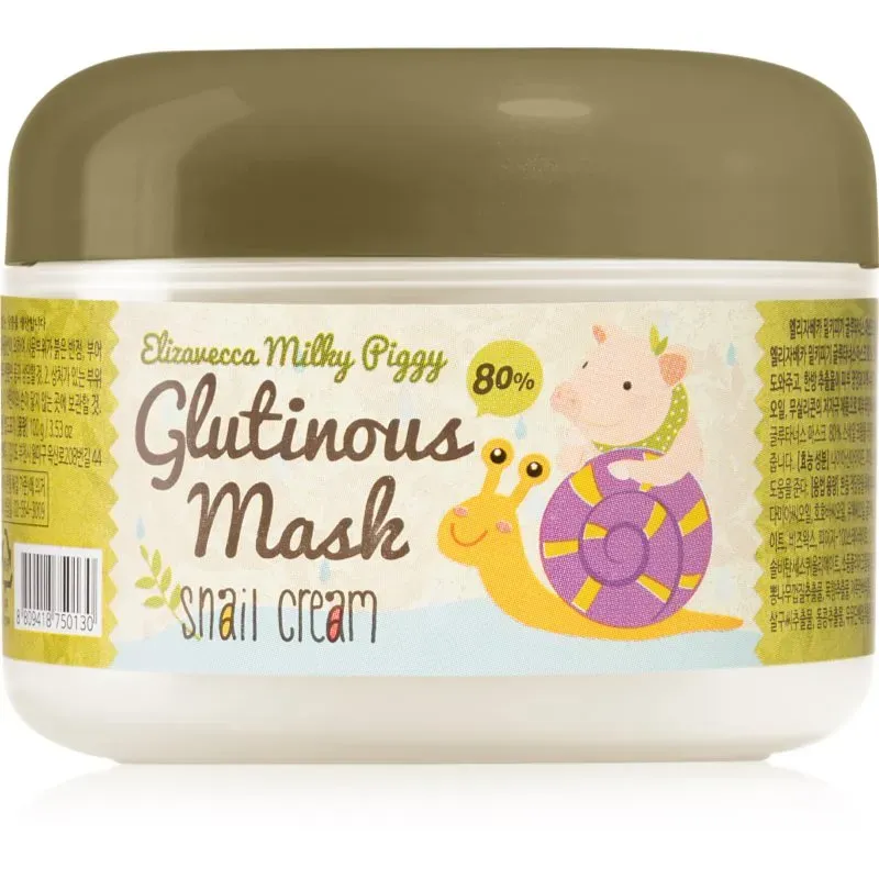 Elizavecca Milky Piggy Glutinous Mask 80% Snail Cream Intensive Feuchtigkeit spendende und nährende Maske mit Schneckenextrakt 100 g
