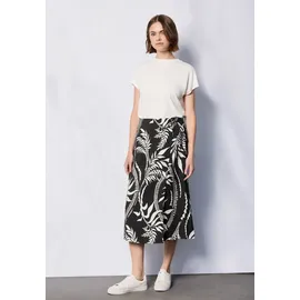 street one studio STREET ONE STUDIO, Damen, Gr. 46, schwarz, Stoff, 88% Viskose, 12% Polyamid, bedruckt, normal wadenlang, Röcke, mit allover Grafikprint