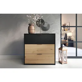 byLIVING Rimini 80 x 80 x 40 cm Schwarz / Artisan Eiche