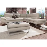 Calia Italia Ecksofa CALIA ITALIA "Dave, italienisches Designsofa mit erstklassigem Sitzkomfort, L-Form", grau (fango), B:297cm H:87cm T:97cm, NaturLeder Sorrento;Leder Bull, Sofas, Ecksofa, mit tollen Lederbezügen