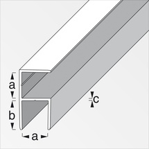 Alfer clampline-Eck-Profil 1 m, 15.9 x 18 x 1.5 mm Alu eloxiert silber