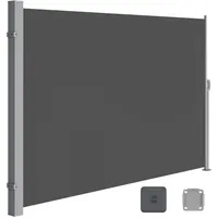 Songmics Seitenmarkise 350 x 160 cm grau Stahl
