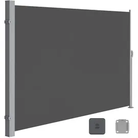 Songmics Seitenmarkise 350 x 160 cm grau Stahl