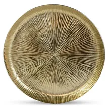 Riffelmacher & Weinberger Riffelmacher Dekoteller mit Strahlendesign 32 cm 70577 | Gold - Dekotablett Dekoschale Metall Tischschmuck Ganzjahresdeko