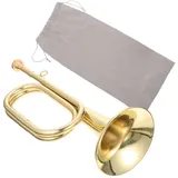 TOYANDONA Messing Bugle Kavallerie Trompete Für Anfänger Leichtes Blechblasinstrument Mit Klarem Klang Für Militärorchester Und Schulband Inklusive Tragetasche Handliches Blasinstrument