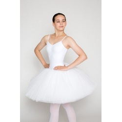 tanzmuster Tüllkleid Damen Ballett Übungs-Tutu Alda aus 8 Lagen festem Tüll zum Reinschlüpfen fürs Kinder Ballett weiß 40