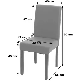 Mendler Esszimmerstuhl Littau, Küchenstuhl Stuhl, Leder creme, helle Beine