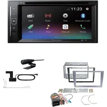 EHO Pioneer AVH-A240DAB Autoradio Bluetooth DAB DVD USB passend für Opel Tigra Twintop 2004-2009 matt-chrome