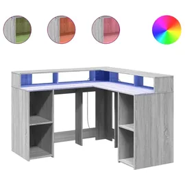vidaXL Schreibtisch Grau Sonoma
