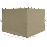 Quick Star 4 Seitenteile für Flachdachpergola Firenze Sand
