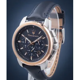 Maserati Successo Chronograph Blaues Leder 45 mm R8871621015